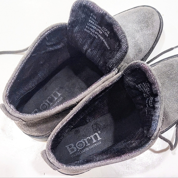 Born Banni Gray Suede Chukka Ankle Bootie Womens 6.5 M Desert Boot Velour Lining - Picture 6 of 10